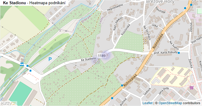 Ke Stadionu - mapa podnikání