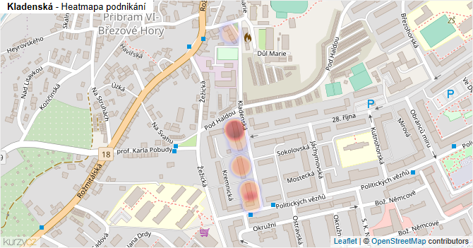 Kladenská - mapa podnikání