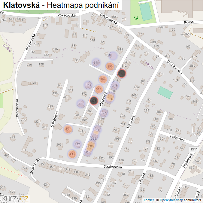 Mapa Klatovská - Firmy v ulici.