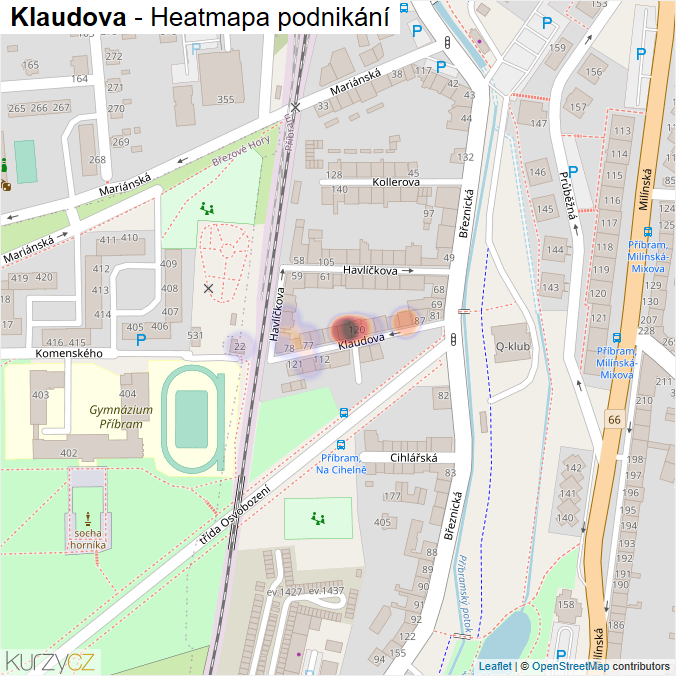 Mapa Klaudova - Firmy v ulici.