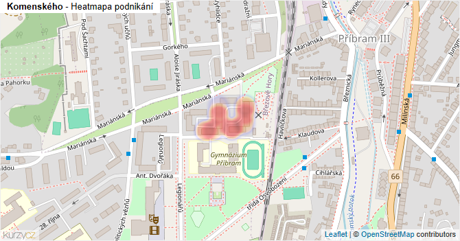Komenského - mapa podnikání
