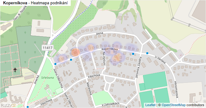 Koperníkova - mapa podnikání