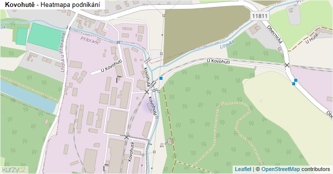 Kovohutě - mapa podnikání