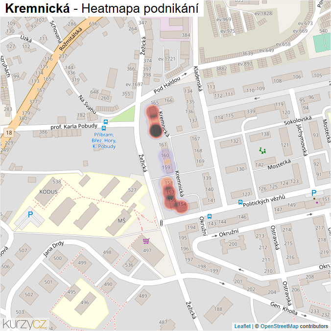 Mapa Kremnická - Firmy v ulici.