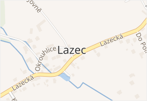 Lazec v obci Příbram - mapa části obce