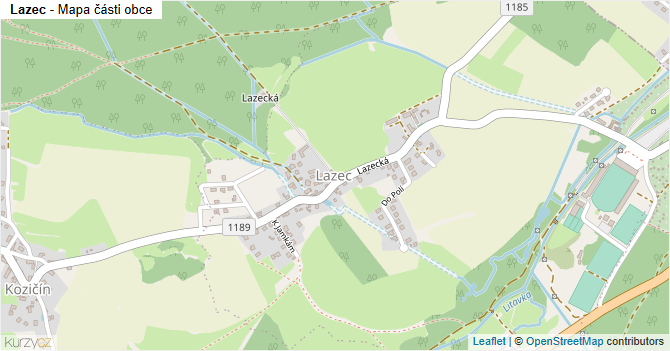 Lazec - mapa části obce