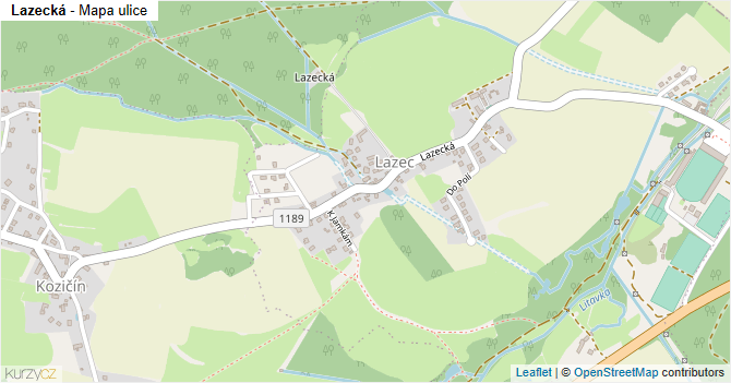 Lazecká - mapa ulice
