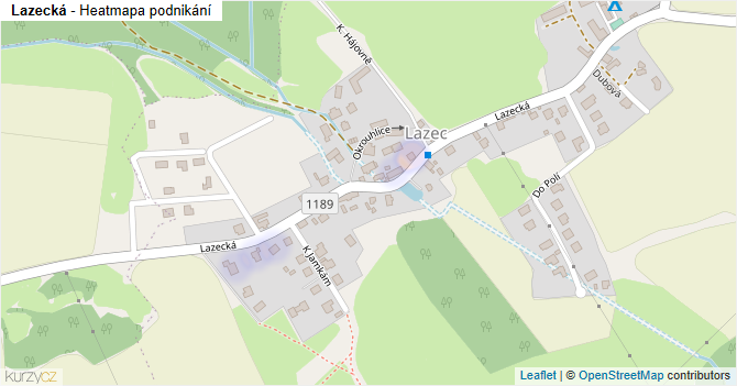 Lazecká - mapa podnikání