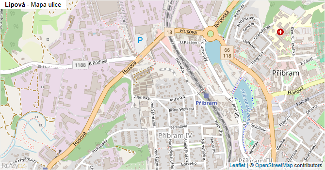 Lipová - mapa ulice
