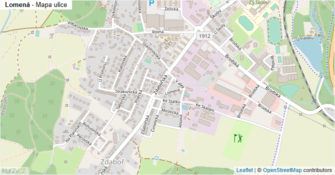 Lomená - mapa ulice