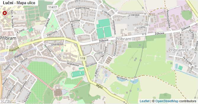 Luční - mapa ulice