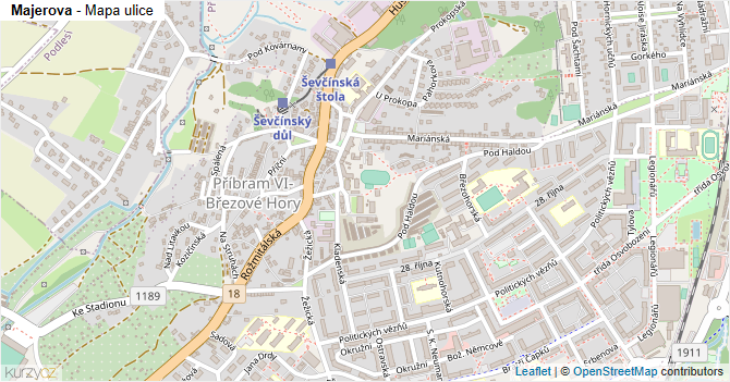 Majerova - mapa ulice