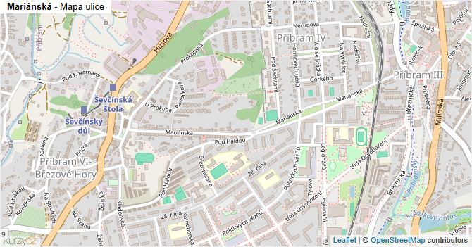 Mariánská - mapa ulice