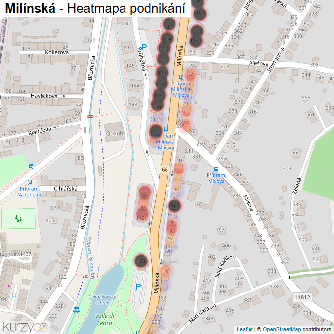 Mapa Milínská - Firmy v ulici.