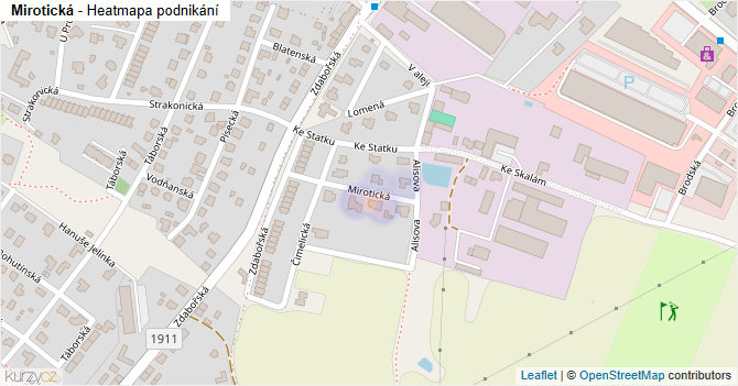 Mirotická - mapa podnikání