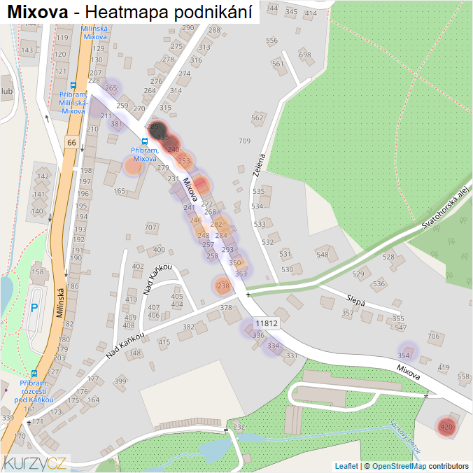 Mapa Mixova - Firmy v ulici.