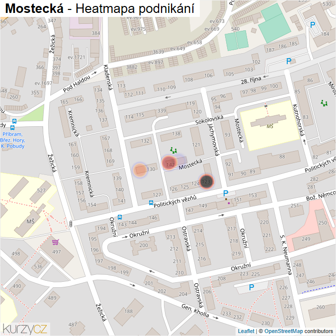 Mapa Mostecká - Firmy v ulici.