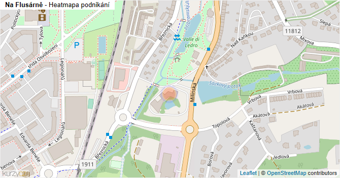 Na Flusárně - mapa podnikání