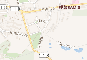 Na Leštině v obci Příbram - mapa ulice