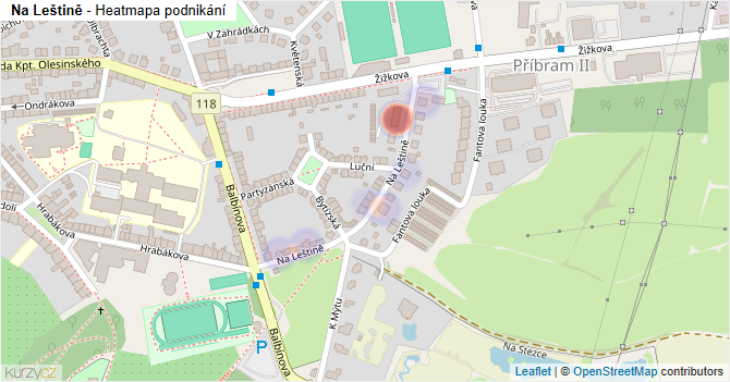 Na Leštině - mapa podnikání