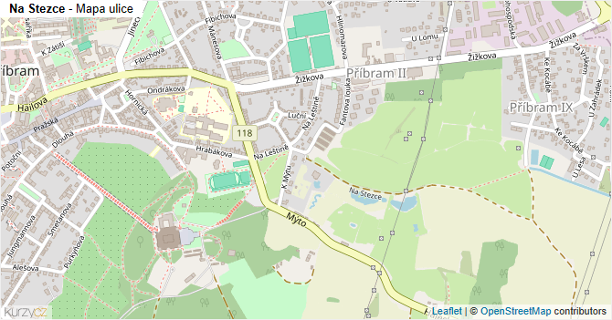 Na Stezce - mapa ulice