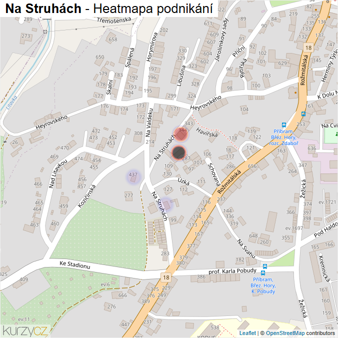 Mapa Na Struhách - Firmy v ulici.