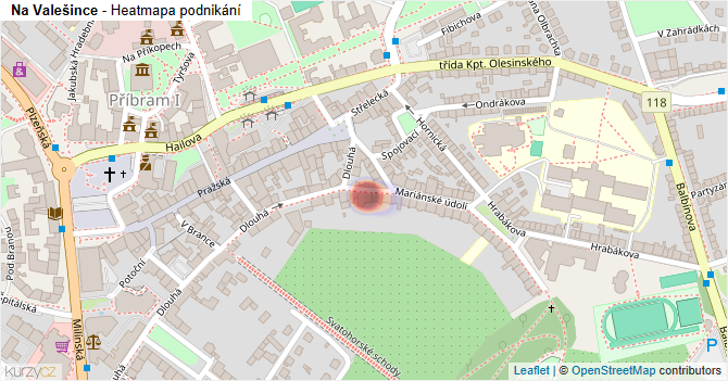Na Valešince - mapa podnikání