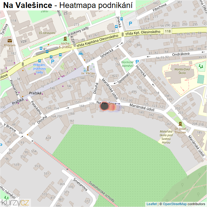 Mapa Na Valešince - Firmy v ulici.