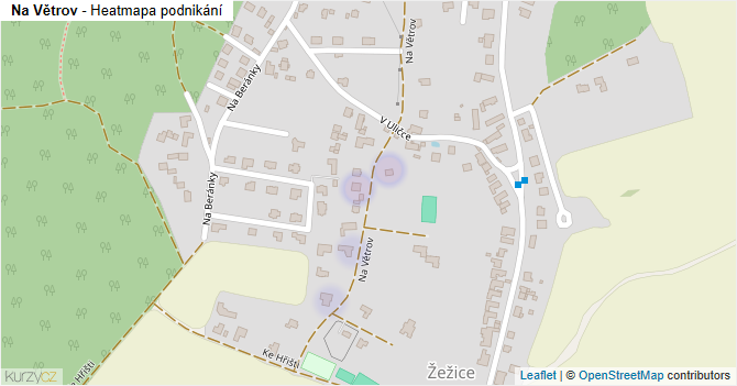 Na Větrov - mapa podnikání