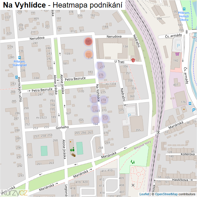 Mapa Na Vyhlídce - Firmy v ulici.