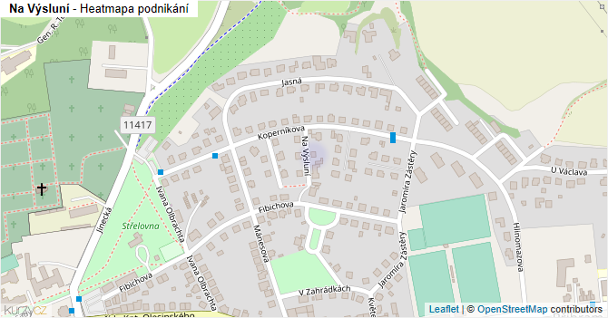 Na Výsluní - mapa podnikání