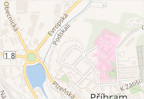 Nad Jatkami v obci Příbram - mapa ulice