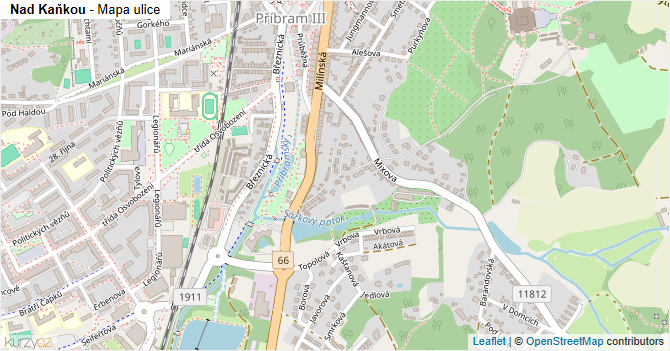 Nad Kaňkou - mapa ulice