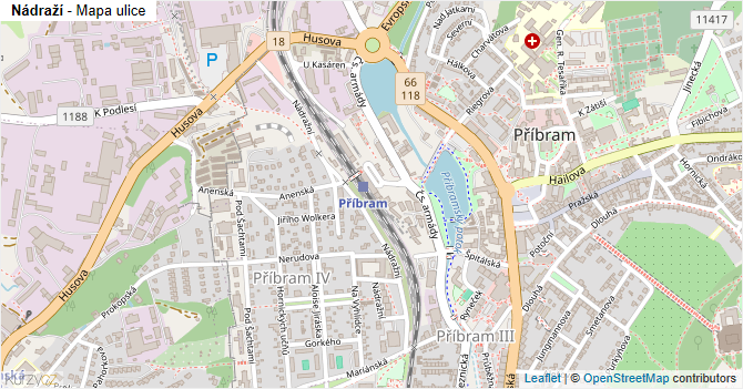 Nádraží - mapa ulice