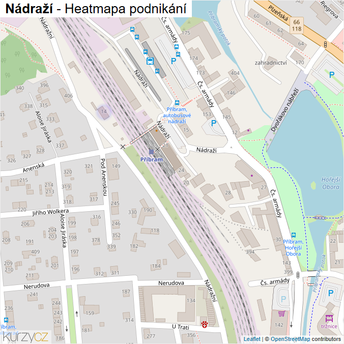 Mapa Nádraží - Firmy v ulici.