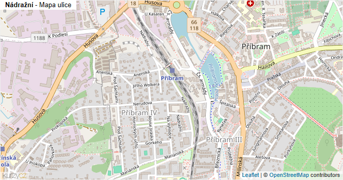Nádražní - mapa ulice