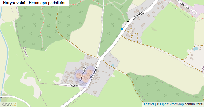 Narysovská - mapa podnikání