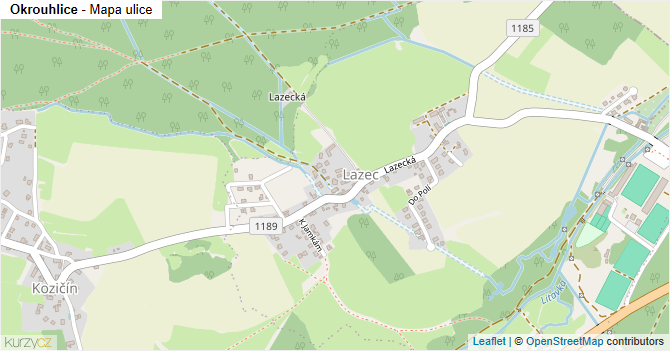 Okrouhlice - mapa ulice