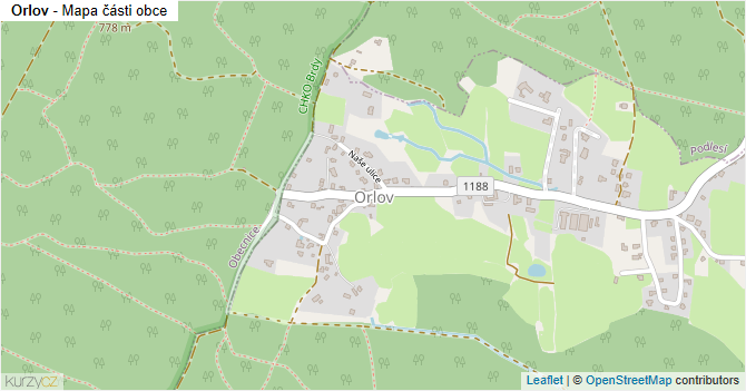 Orlov - mapa části obce