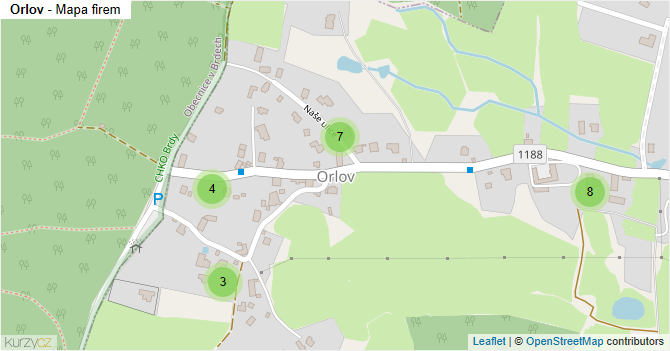 Orlov - mapa firem