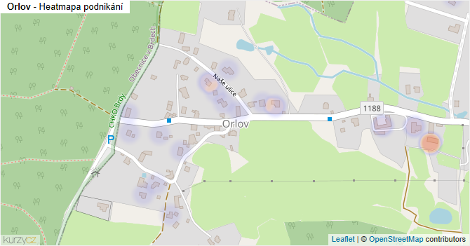 Orlov - mapa podnikání