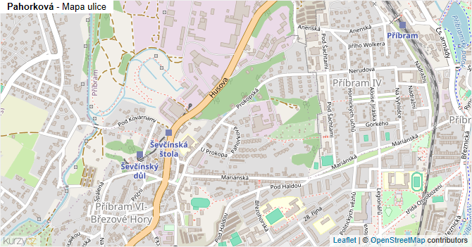 Pahorková - mapa ulice