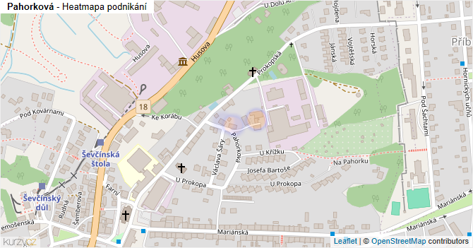 Pahorková - mapa podnikání