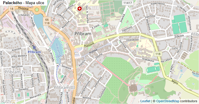 Palackého - mapa ulice