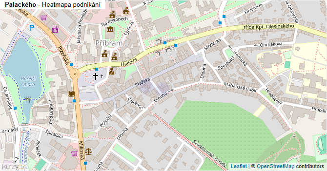 Palackého - mapa podnikání