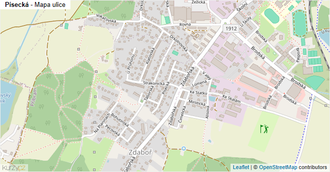Písecká - mapa ulice
