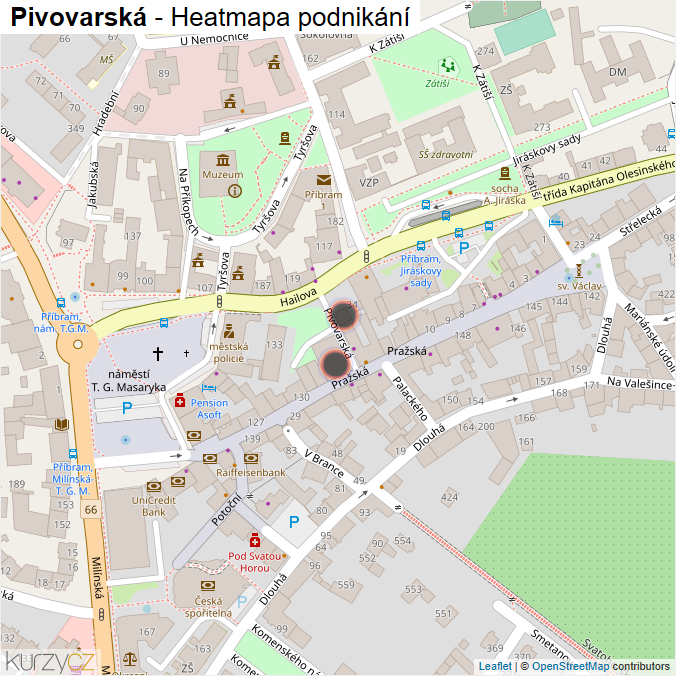 Mapa Pivovarská - Firmy v ulici.