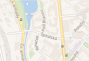 Pod Branou v obci Příbram - mapa ulice