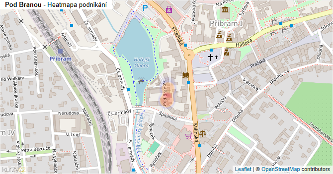 Pod Branou - mapa podnikání