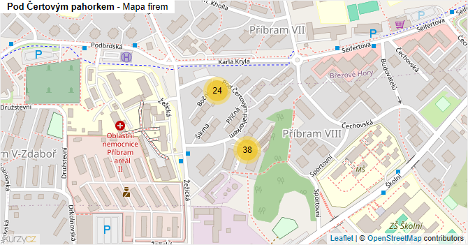 Pod Čertovým pahorkem - mapa firem